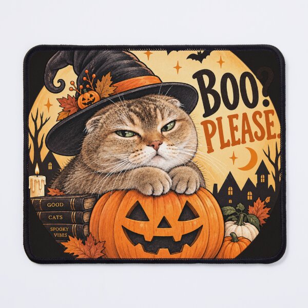 Item preview, Boo? Please – Funny Scottish Fold Witch Cat Halloween designed and sold by NoodlesTheCat.
