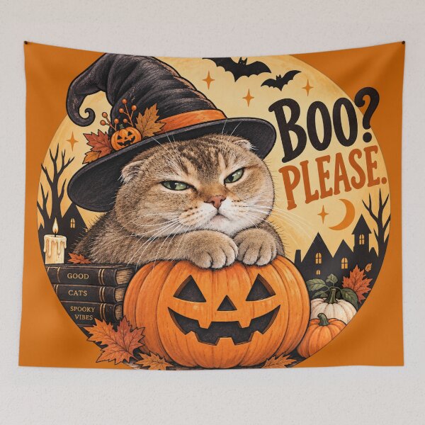 Item preview, Boo? Please – Funny Scottish Fold Witch Cat Halloween designed and sold by NoodlesTheCat.