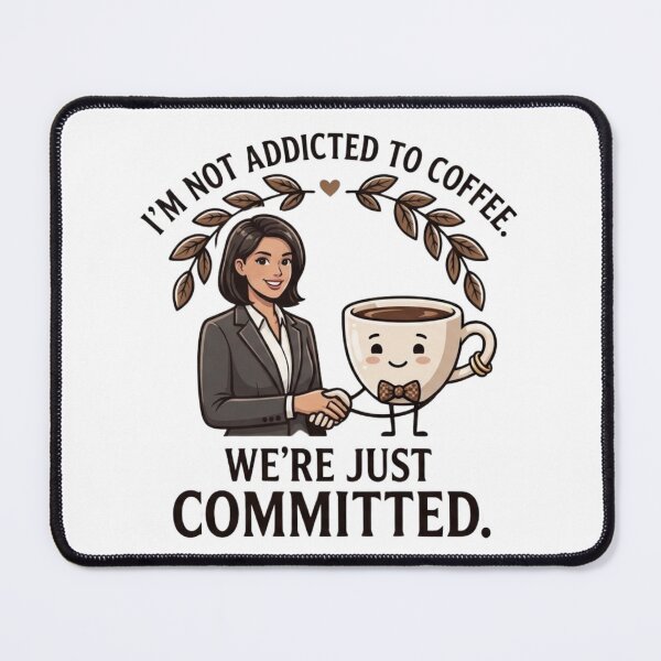 Item preview, I’m Not Addicted to Coffee. We’re Just Committed. – Funny Coffee Humor Design designed and sold by CleverGoods.