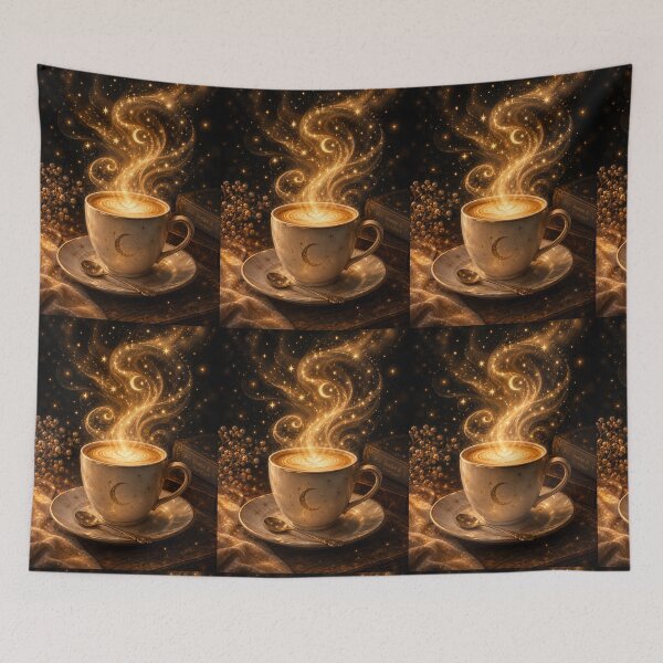 Item preview, Celestial Crescent Moon Stardust Coffee Cup Magic designed and sold by Artemis & Woven Collective.