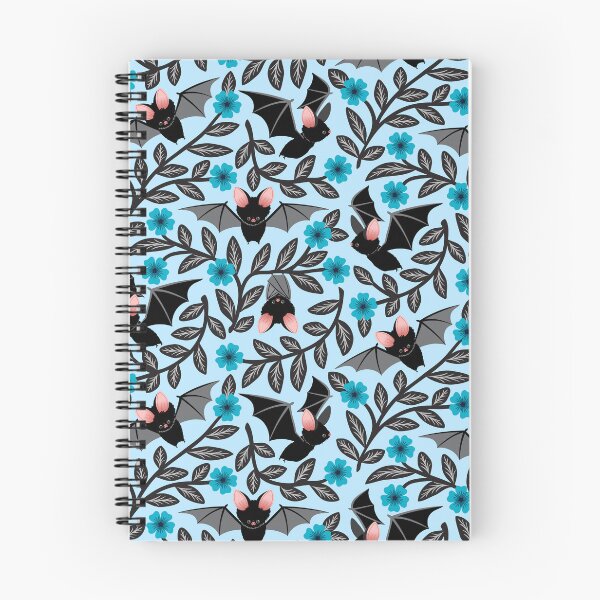 Item preview, Bats and flowers in blue designed and sold by Jennifer Ladd.