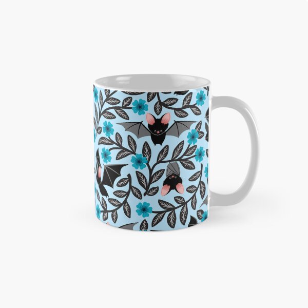 Item preview, Bats and flowers in blue designed and sold by Jennifer Ladd.