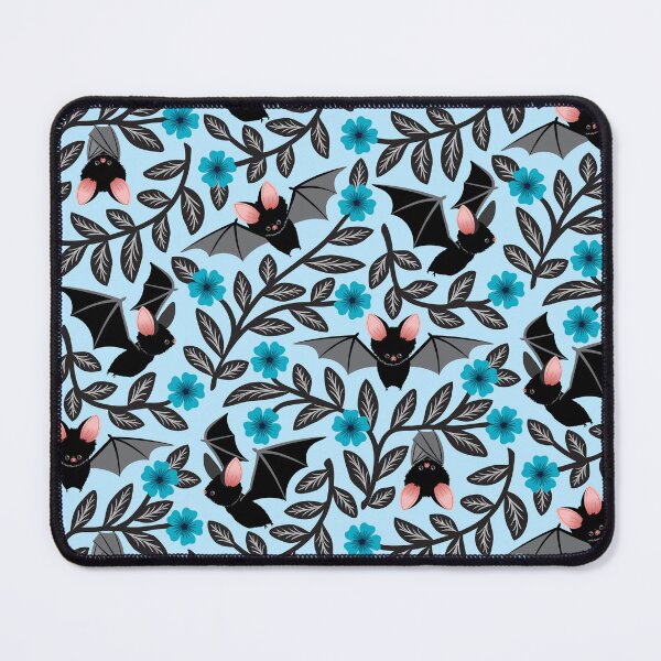 Item preview, Bats and flowers in blue designed and sold by Jennifer Ladd.