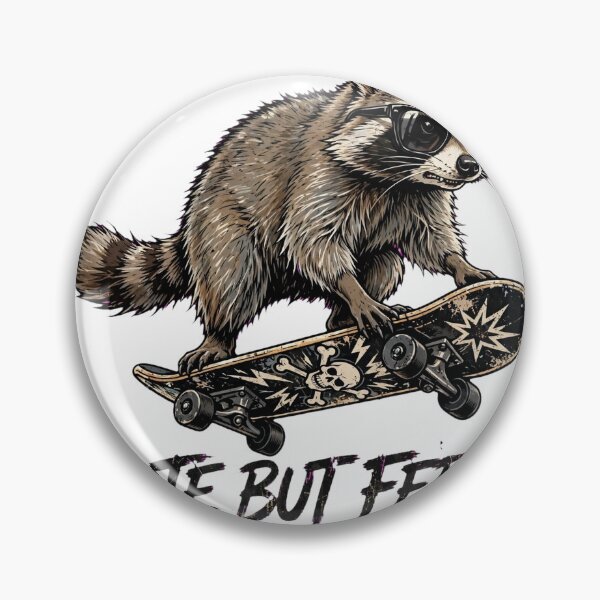 Item preview, Cute But Feral Raccoon Skateboard Shirt - Funny Y2K Grunge Skater Raccoon Tee - ADHD Feral Girl Era Gift designed and sold by JAMALSTORE92.