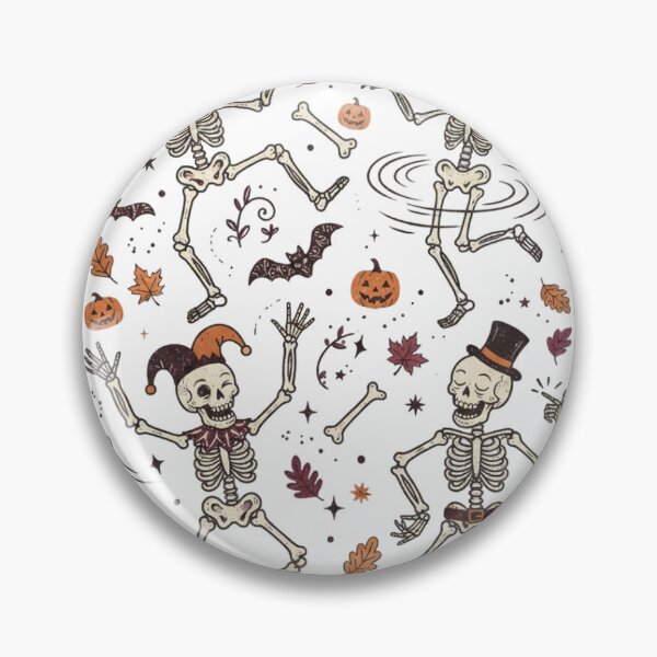 Item preview, Halloween Dancing Skeletons with Bats and Pumpkins – Spooky Autumn  designed and sold by SOUFIANE1991.