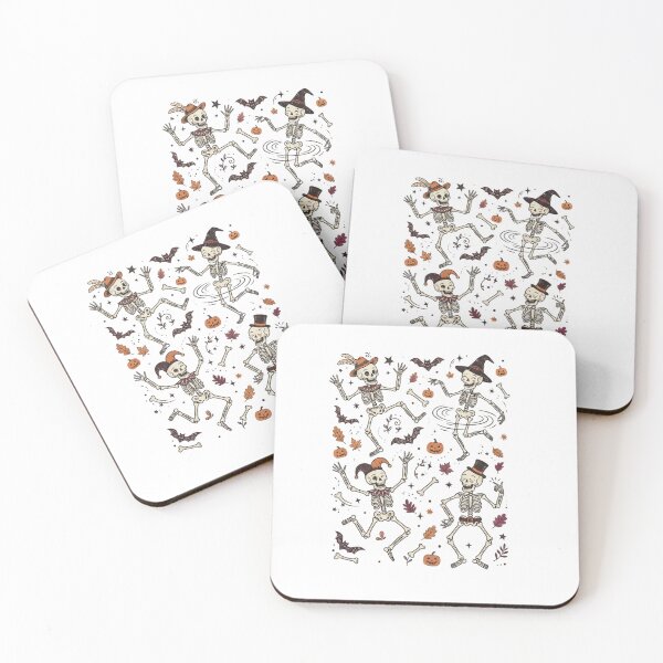 Item preview, Halloween Dancing Skeletons with Bats and Pumpkins – Spooky Autumn  designed and sold by SOUFIANE1991.