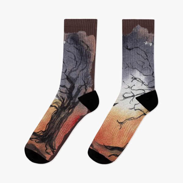 Item preview, Gothic Bat Watercolour: Flying Bats and Haunted Tree designed and sold by ArithraStudio.
