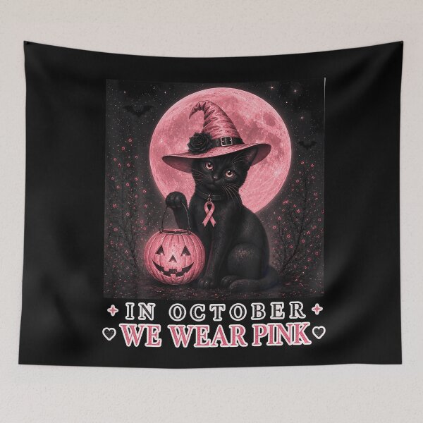 Item preview, Pink Out Black Cat Witch Halloween Breast Cancer Awareness designed and sold by TysonLangosh.