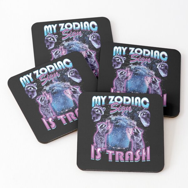 Item preview, My Zodiac Sign is Trash Funny Raccoon Vintage designed and sold by aynorsadier.