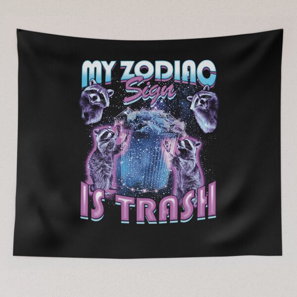 Item preview, My Zodiac Sign is Trash Funny Raccoon Vintage designed and sold by aynorsadier.