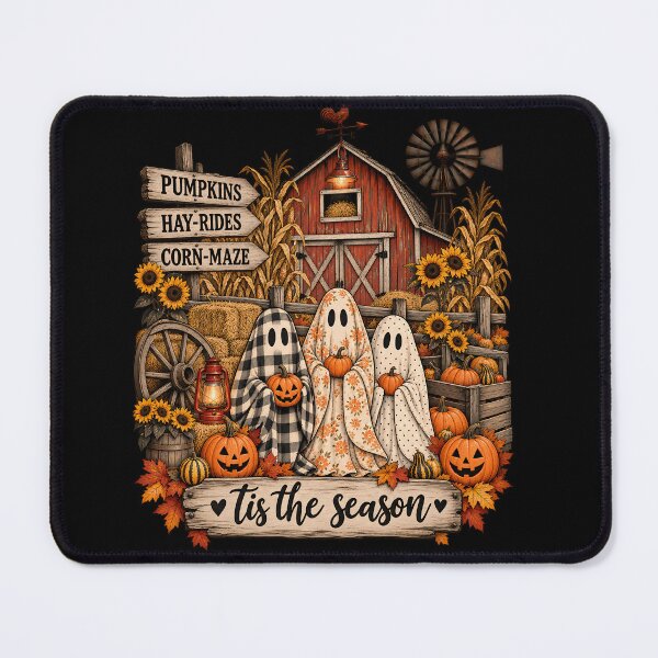 Item preview, Cute Halloween Farm Ghosts Tis the Season Pumpkin Hay Ride Vintage Farmhouse designed and sold by ArcaneArtistry.