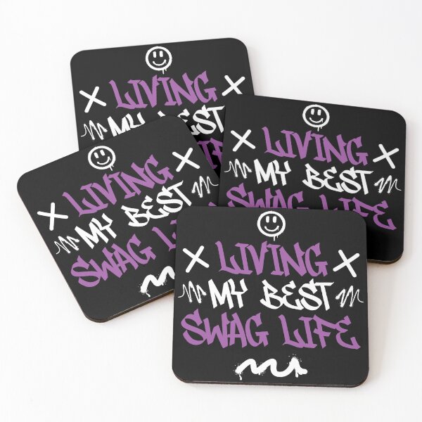 Item preview, Living My Best Swag Life Purple Street Art designed and sold by GraffitixWall.