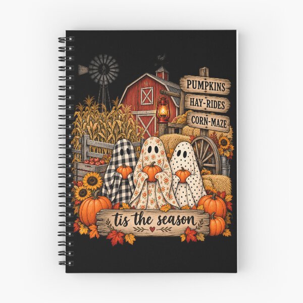 Item preview, Vintage Halloween Farm Ghosts Pumpkin Patch Fall Harvest It’s the Season designed and sold by ArcaneArtistry.