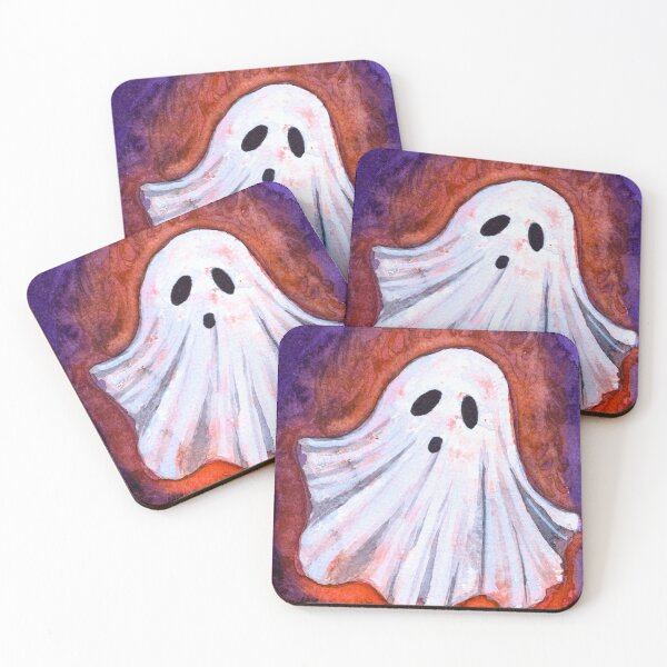 Item preview, Spooky Watercolour Ghost: Purple and Orange Halloween Art designed and sold by ArithraStudio.
