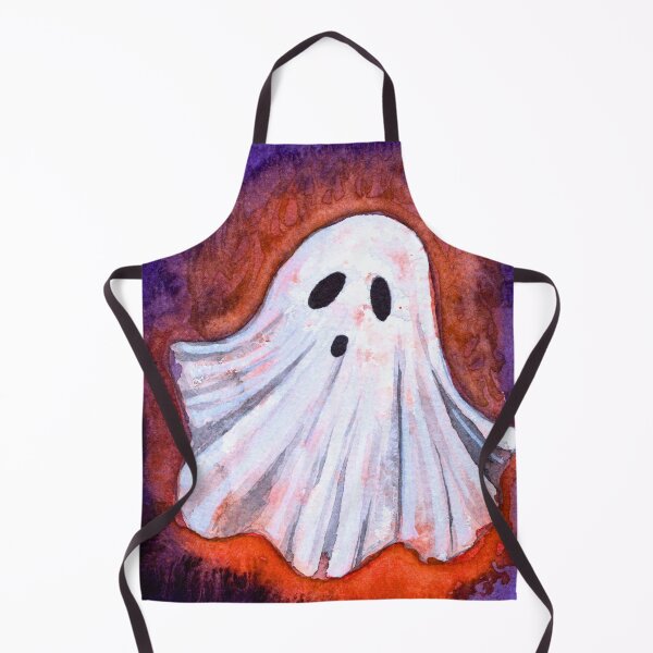 Item preview, Spooky Watercolour Ghost: Purple and Orange Halloween Art designed and sold by ArithraStudio.