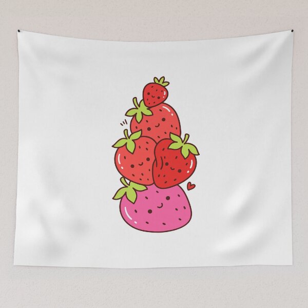 Item preview, Kawaii Strawberries – Cute Pink and Red Fruit designed and sold by AliveStyle.