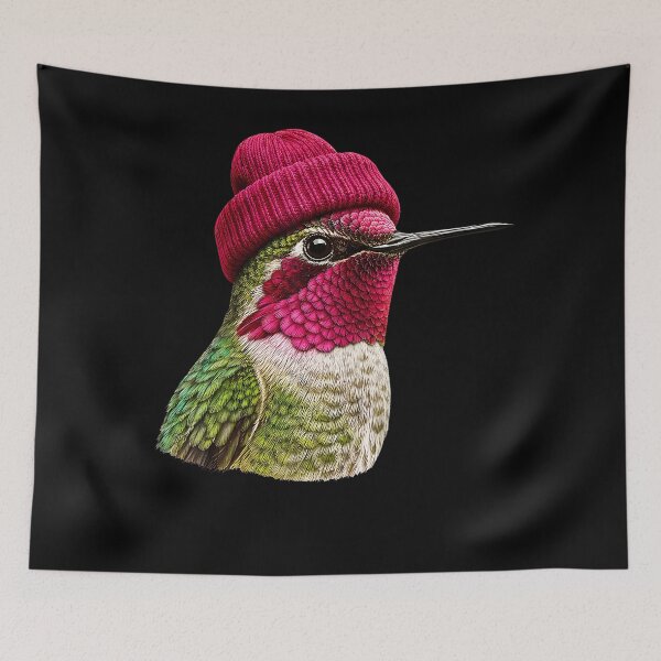 Item preview, Hipster Hummingbird Wearing Beanie Funny Bird Watching designed and sold by TysonLangosh.