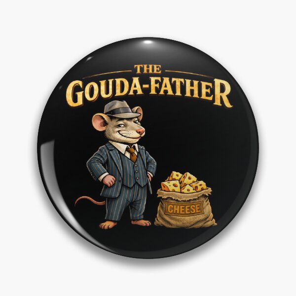 Item preview, The Gouda-Father - Funny Cheese Mafia Rat designed and sold by LOL-N-LIFESTYLE.
