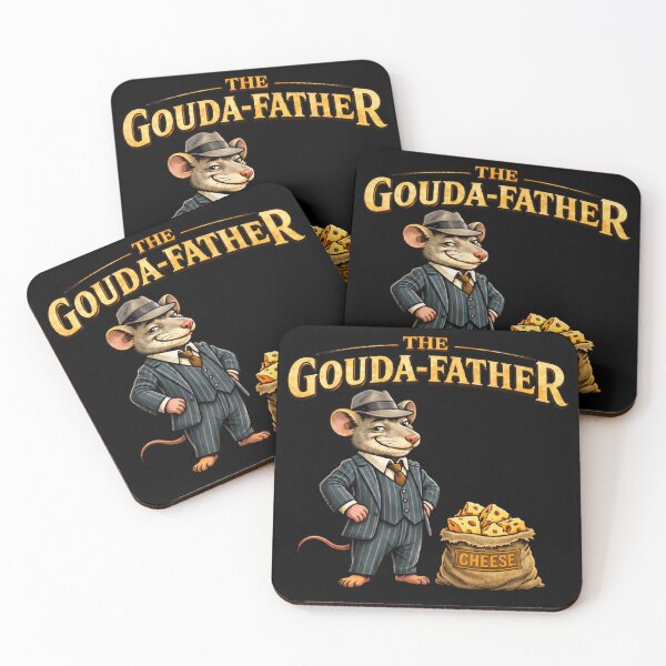 Item preview, The Gouda-Father - Funny Cheese Mafia Rat designed and sold by LOL-N-LIFESTYLE.