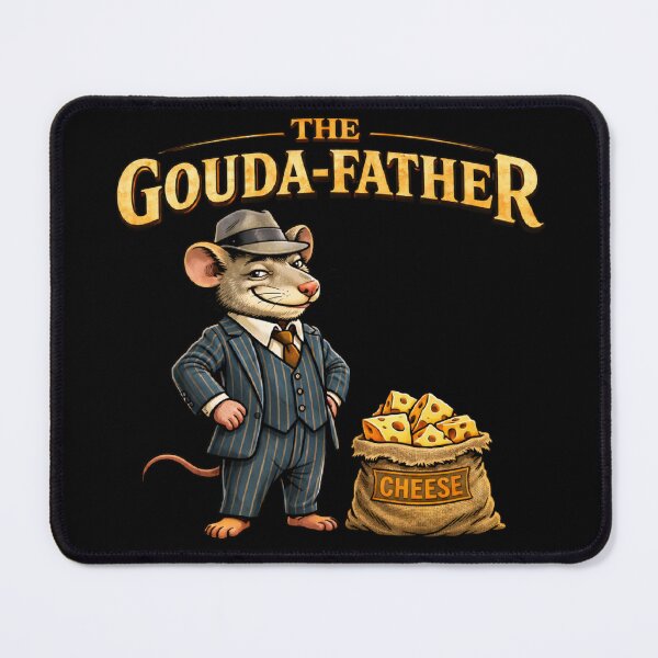 Item preview, The Gouda-Father - Funny Cheese Mafia Rat designed and sold by LOL-N-LIFESTYLE.