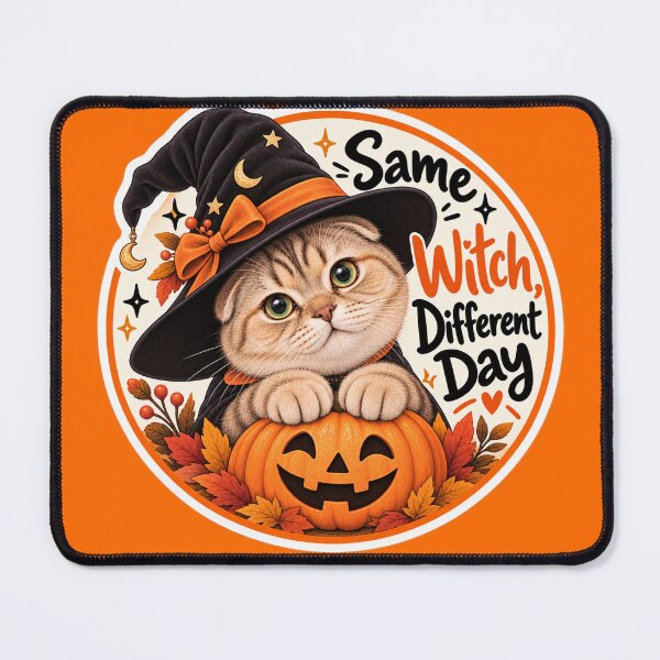 Item preview, Same Witch, Different Day – Funny Halloween Cat Meme designed and sold by NoodlesTheCat.