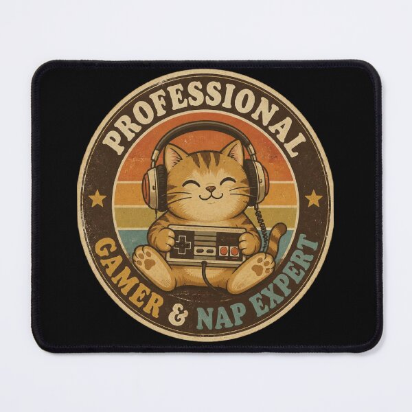 Item preview, Professional Gamer and Nap Expert: Retro Cat Gaming designed and sold by LOL-N-LIFESTYLE.