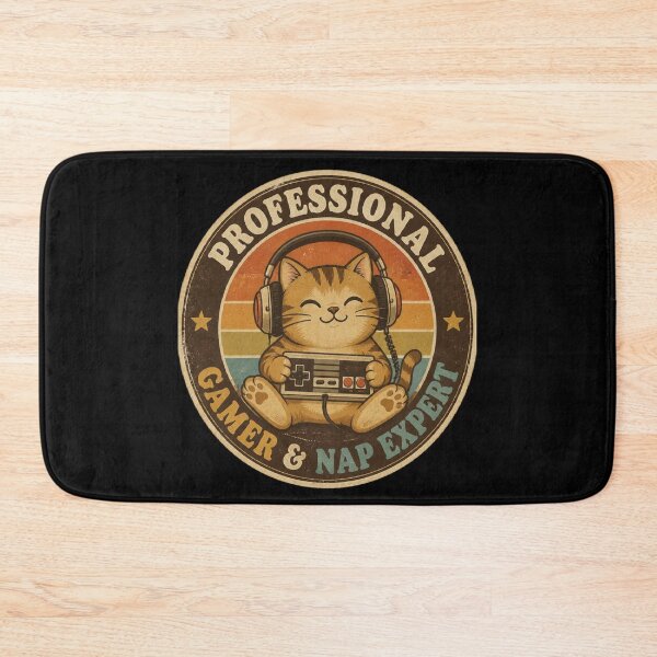 Item preview, Professional Gamer and Nap Expert: Retro Cat Gaming designed and sold by LOL-N-LIFESTYLE.
