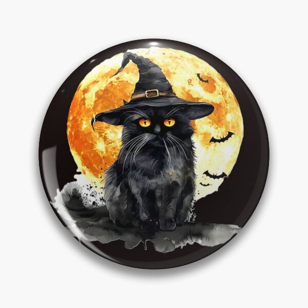 Item preview, black cat with moon halloween colorful halloween animal design designed and sold by SmashingDeals.