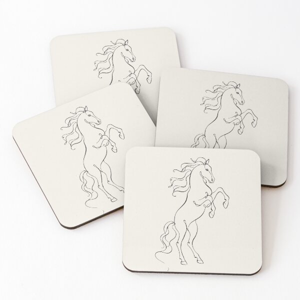 Item preview, Rearing Horse Line Art - Minimalist Outline Drawing designed and sold by FemmePod.