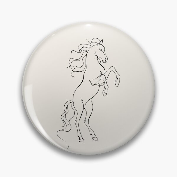 Item preview, Rearing Horse Line Art - Minimalist Outline Drawing designed and sold by FemmePod.