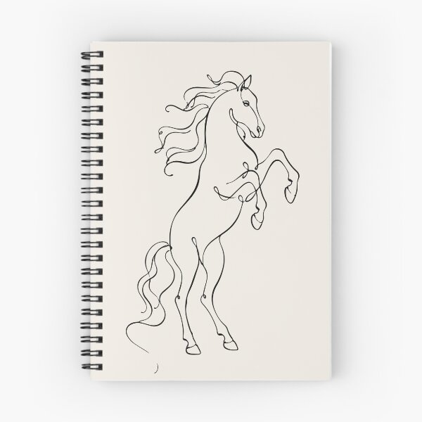 Item preview, Rearing Horse Line Art - Minimalist Outline Drawing designed and sold by FemmePod.