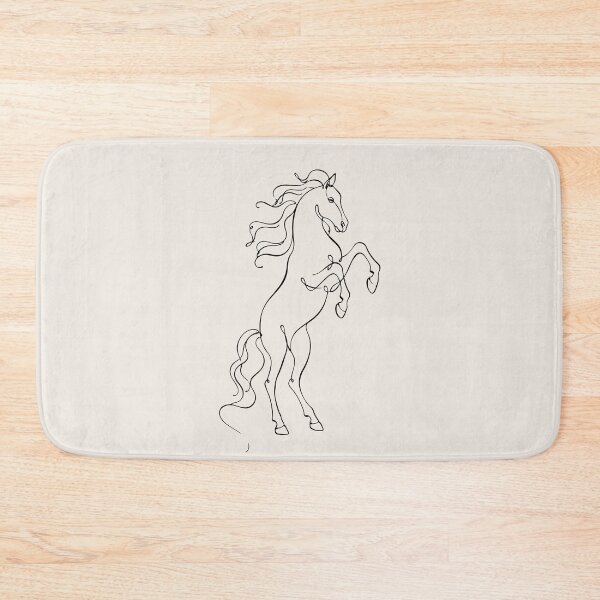 Item preview, Rearing Horse Line Art - Minimalist Outline Drawing designed and sold by FemmePod.