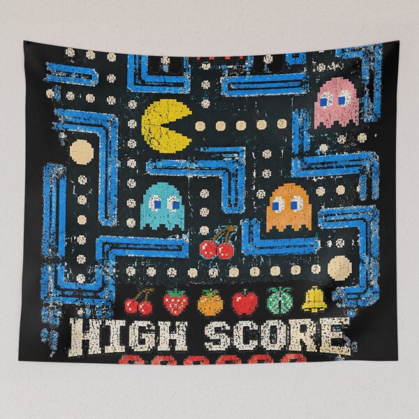 Item preview, Pac-Man High Score 1980 – Distressed Retro Arcade Maze designed and sold by Cohaagens Bazaar.
