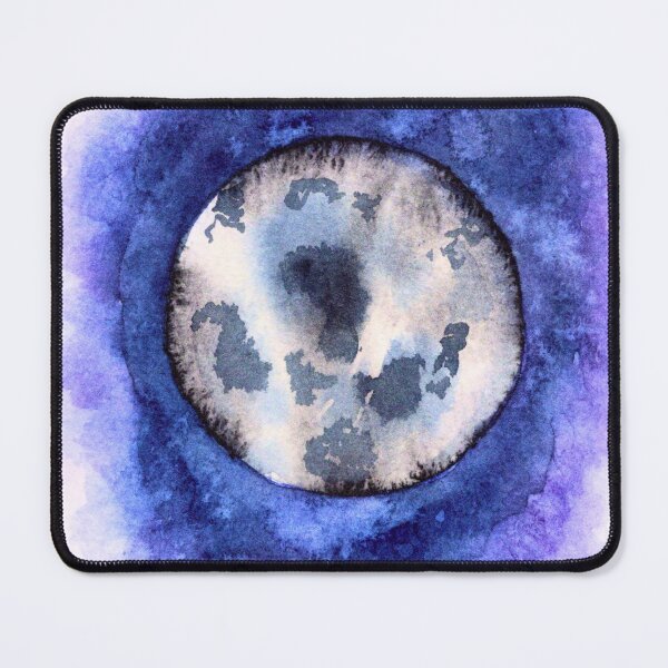 Item preview, Indigo Full Moon Watercolour: Celestial Night Sky Art designed and sold by ArithraStudio.