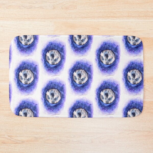 Item preview, Indigo Full Moon Watercolour: Celestial Night Sky Art designed and sold by ArithraStudio.