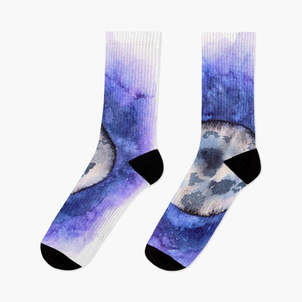 Item preview, Indigo Full Moon Watercolour: Celestial Night Sky Art designed and sold by ArithraStudio.