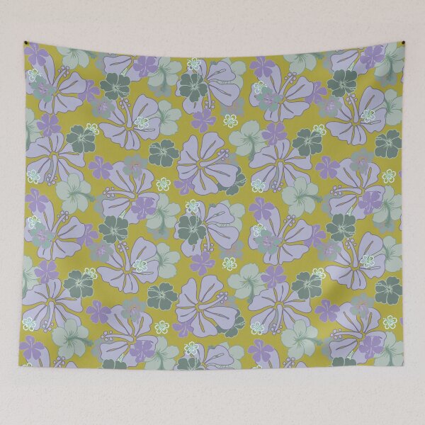 Item preview, Vintage Pua Aloalo - Purple on Green designed and sold by Hānau Hou.