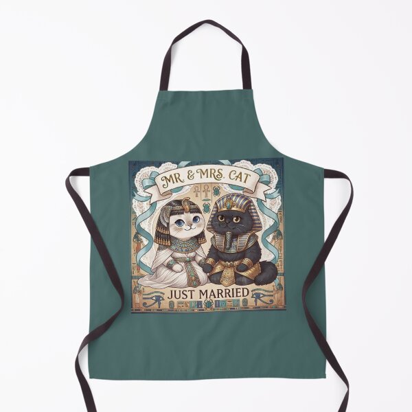 Item preview, Ancient Egyptian Pharoah & Queen Cats - Mr. & Mrs. Cat Just Married Cute Art designed and sold by PetalsPaws.