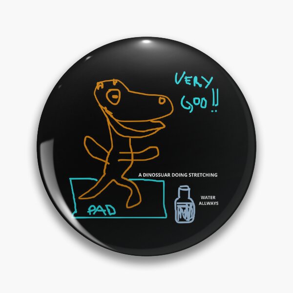 Item preview, dinossaur doing stretching drawn with Paint and Canva for free designed and sold by Code6Coffee.