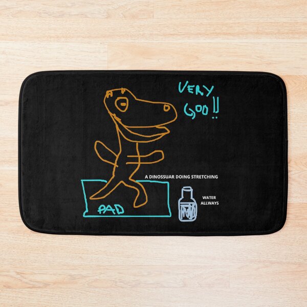 Item preview, dinossaur doing stretching drawn with Paint and Canva for free designed and sold by Code6Coffee.