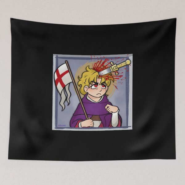 Item preview, Fierce Cartoon Character with England Flag and Sword designed and sold by J-Mindful.