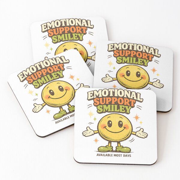 Item preview, Emotional Support Smiley Retro Graphic Shirt designed and sold by Golden Era Studio.