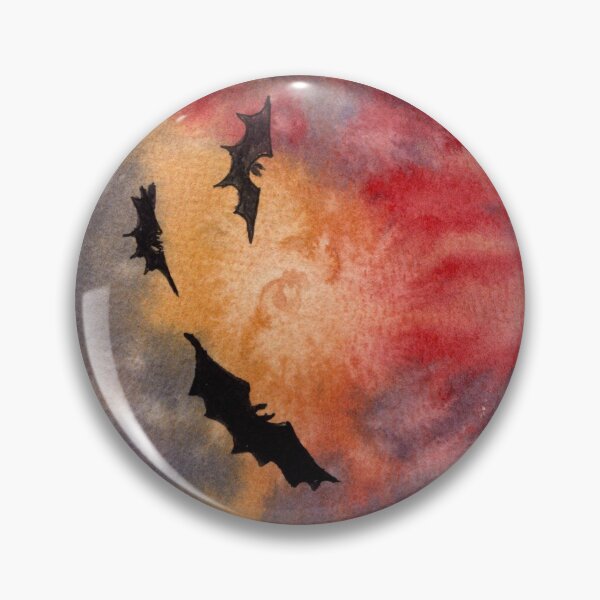 Item preview, Flying Bats at Sunset: Gothic Red Sky Watercolour designed and sold by ArithraStudio.