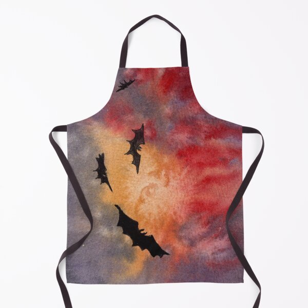 Item preview, Flying Bats at Sunset: Gothic Red Sky Watercolour designed and sold by ArithraStudio.