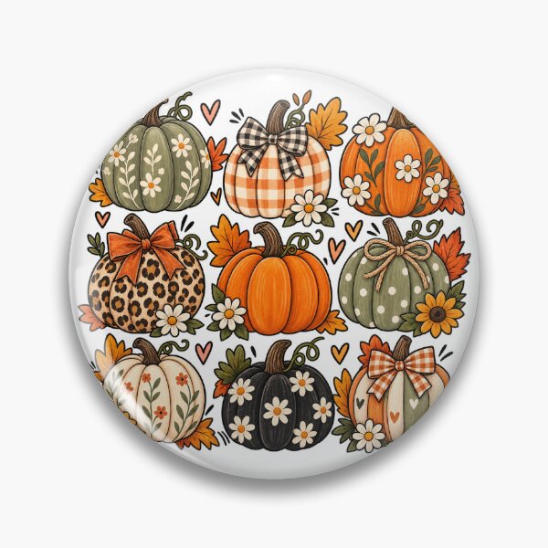Item preview, Cute Vintage Fall halloween Pumpkins Autumn Harvest Floral Pumpkin Collection designed and sold by CreativeNest Prints.