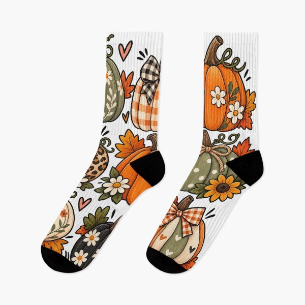 Item preview, Cute Vintage Fall halloween Pumpkins Autumn Harvest Floral Pumpkin Collection designed and sold by CreativeNest Prints.
