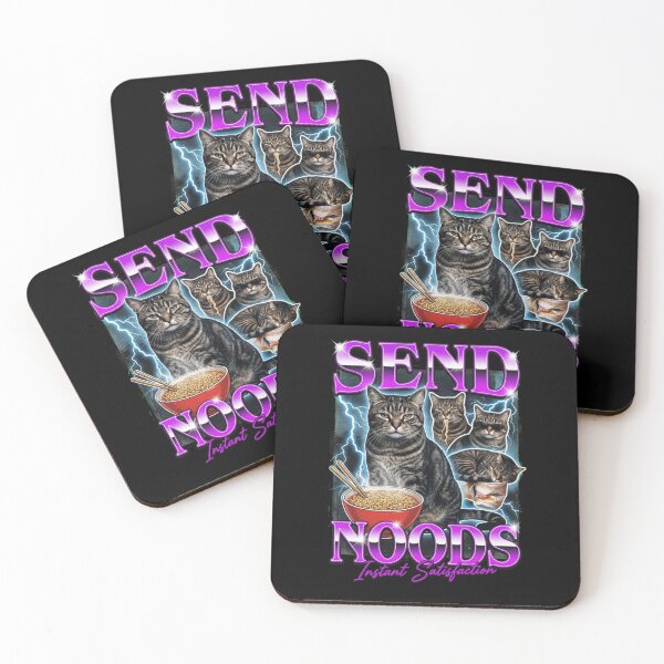 Item preview, Send Noods Funny Retro Cat Ramen designed and sold by aynorsadier.