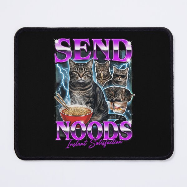 Item preview, Send Noods Funny Retro Cat Ramen designed and sold by aynorsadier.