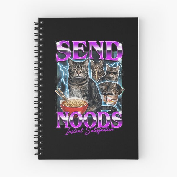Item preview, Send Noods Funny Retro Cat Ramen designed and sold by aynorsadier.