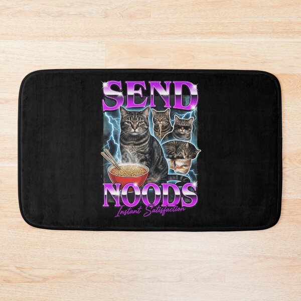 Item preview, Send Noods Funny Retro Cat Ramen designed and sold by aynorsadier.